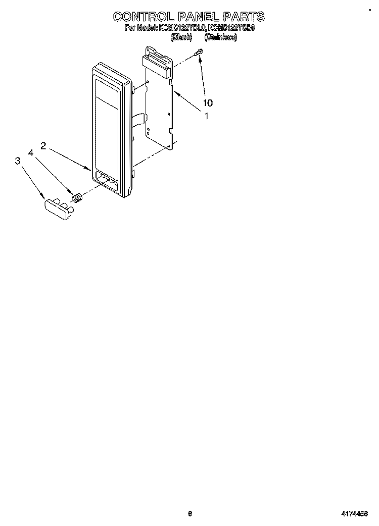 CONTROL PANEL, LIT/OPTIONAL Diagram and Parts List for KCMS122YBL0  KitchenAid Microwave