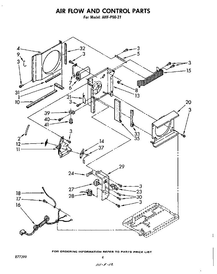 SECTION Diagram and Parts List for AHFP5021  Whirlpool Air Conditioner