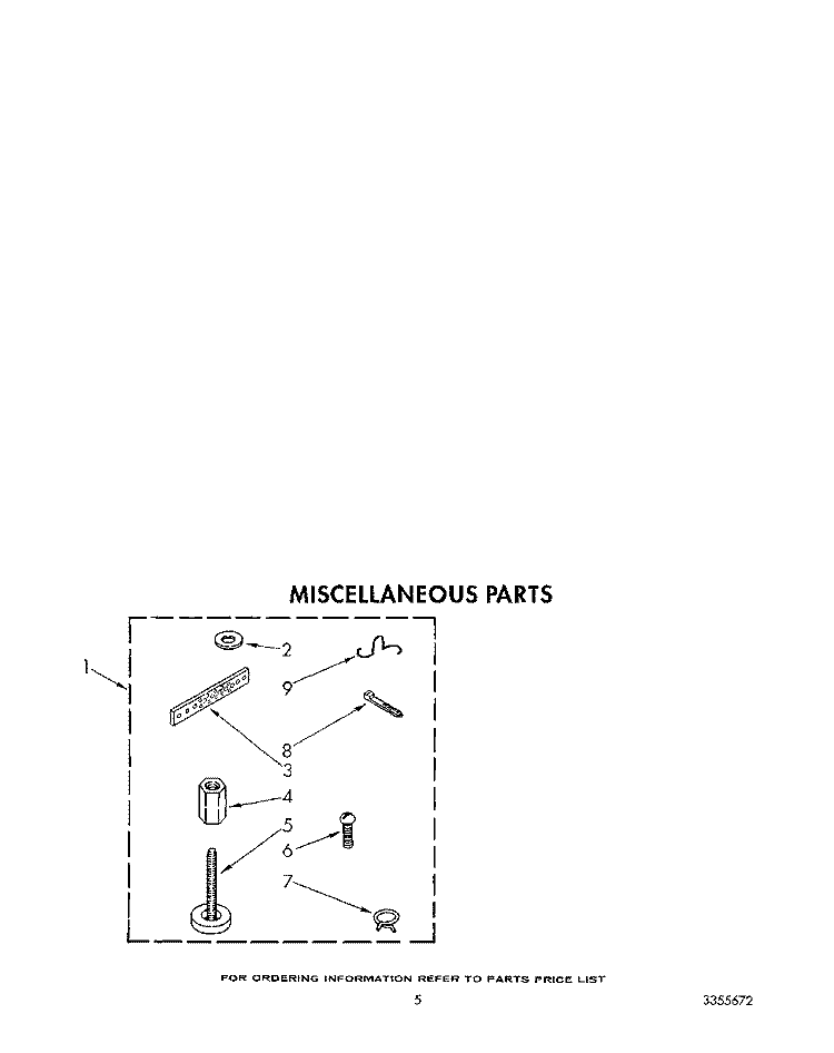 MISCELLANEOUS Diagram and Parts List for LA5578XTN1  Whirlpool Washer
