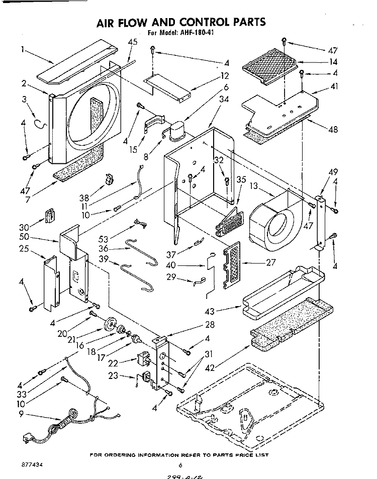 AIR FLOW AND CONTROL, LIT/OPTIONAL Diagram and Parts List for AHF18041  Whirlpool Air Conditioner