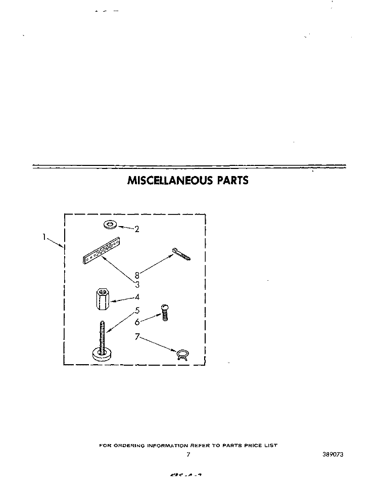 MISCELLANEOUS Diagram and Parts List for LA5590XPW1  Whirlpool Washer