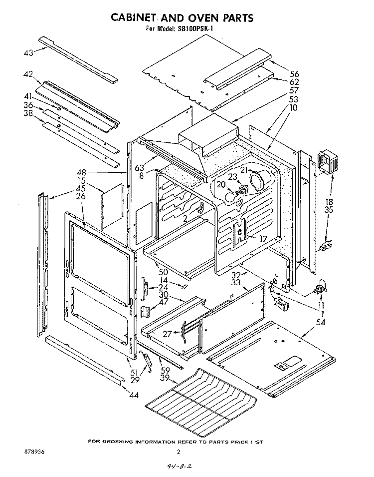 SECTION Diagram and Parts List for SB100PSK1  Whirlpool Wall Oven