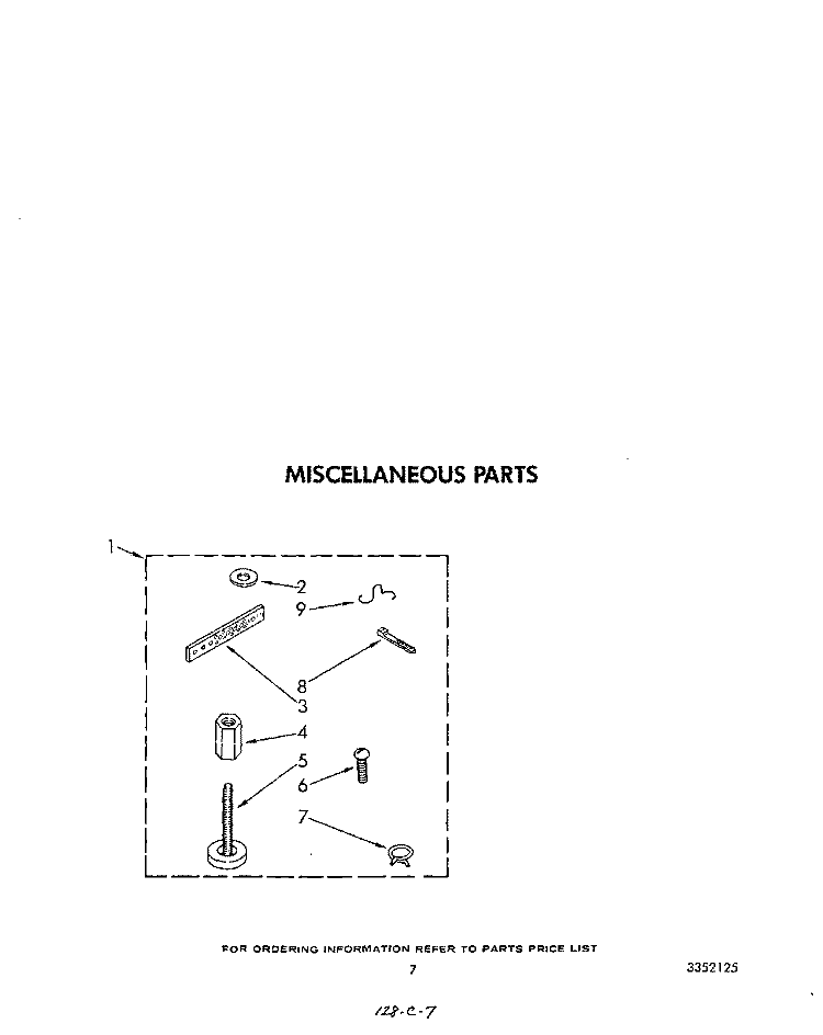 MISCELLANEOUS Diagram and Parts List for AL5143VG0  Whirlpool Washer