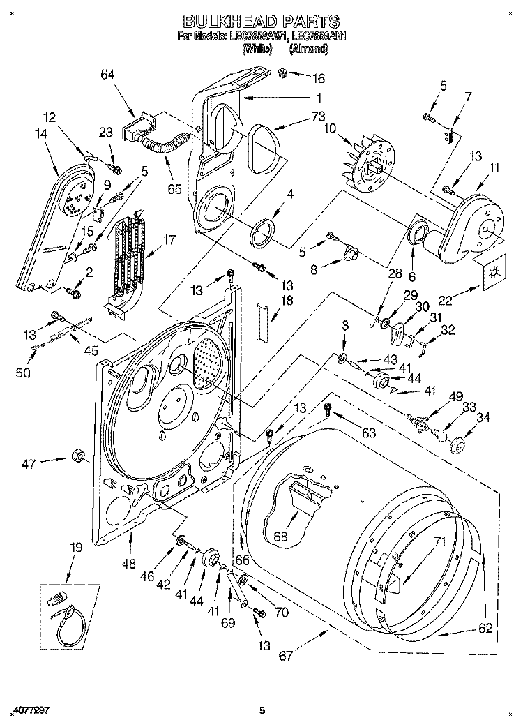 SECTION Diagram and Parts List for LEC7858AN1  Whirlpool Dryer
