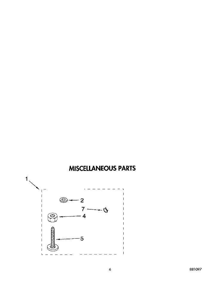 MISCELLANEOUS Diagram and Parts List for LLT8233AQ1  Whirlpool Washer