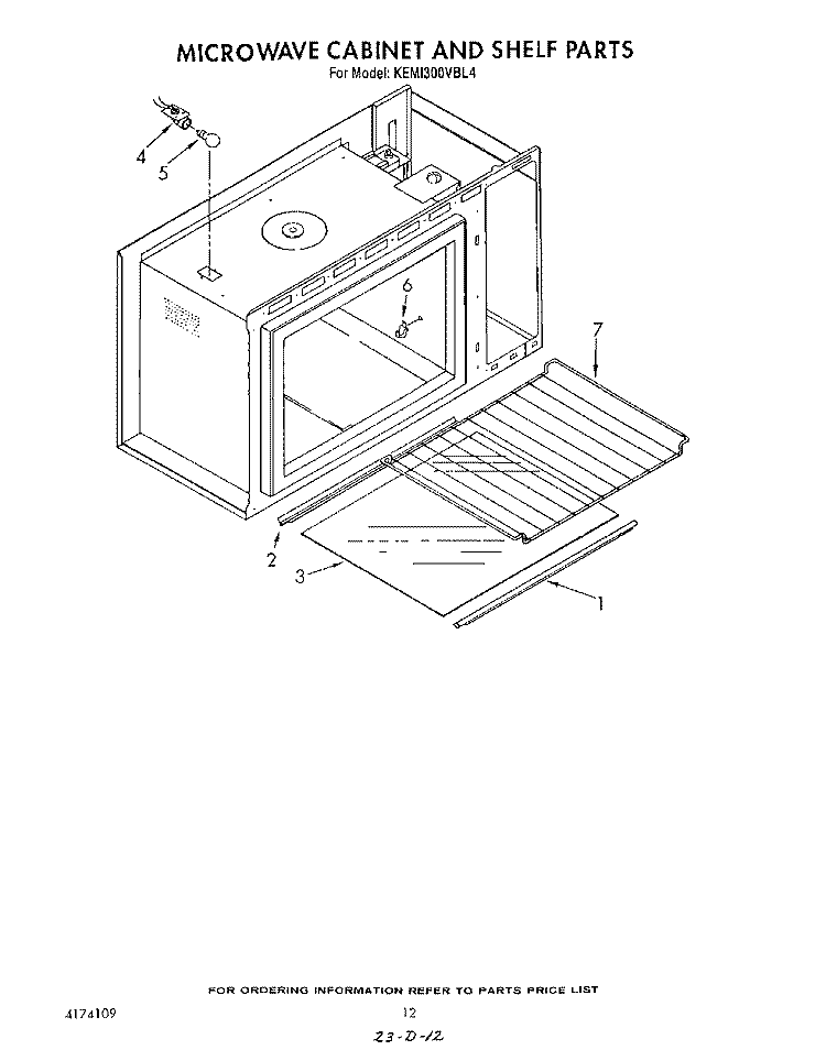 MICROWAVE CABINET AND SHELF Diagram and Parts List for KEMI300VBL4  KitchenAid Microwave Oven Combo