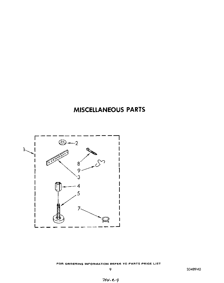 MISCELLANEOUS Diagram and Parts List for CA2762XSW4  Whirlpool Washer