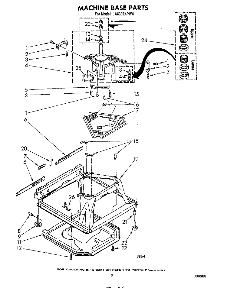 MACHINE BASE Diagram and Parts List for LA6300XPW4  Whirlpool Washer