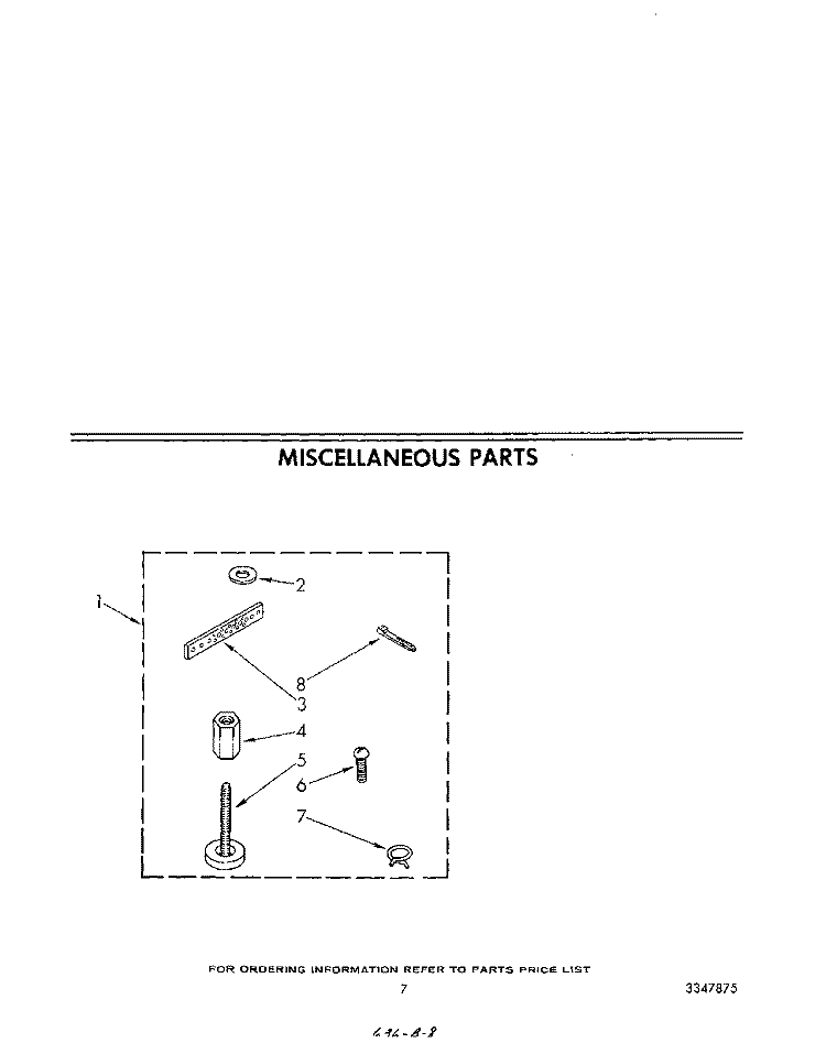 MISCELLANEOUS Diagram and Parts List for LA5800XSW0  Whirlpool Washer