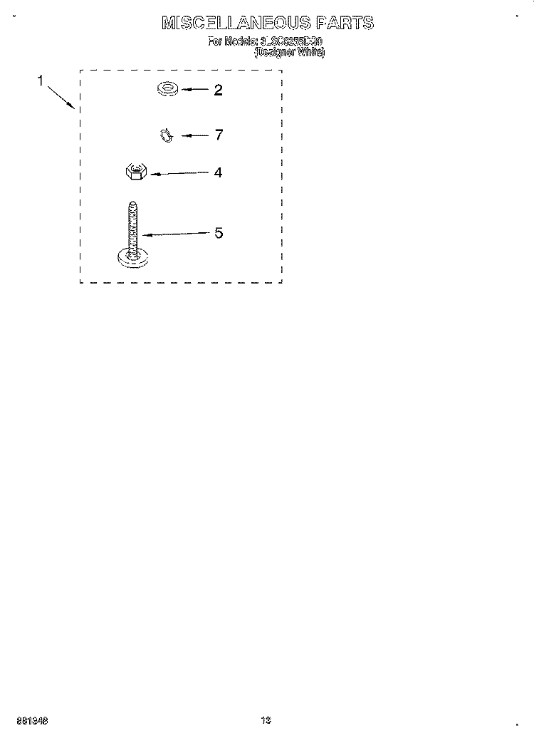 MISCELLANEOUS, LIT/OPTIONAL Diagram and Parts List for 3LSC8255DQ0  Whirlpool Washer