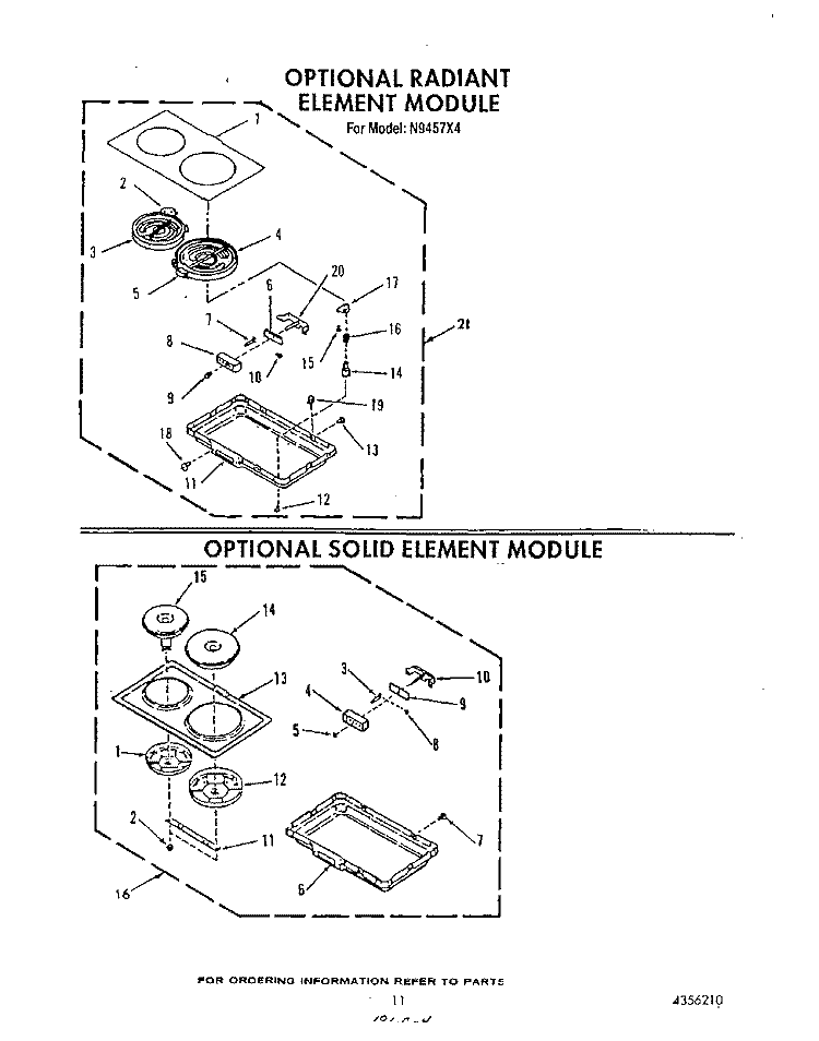SECTION Diagram and Parts List for N9457X4  Roper Range
