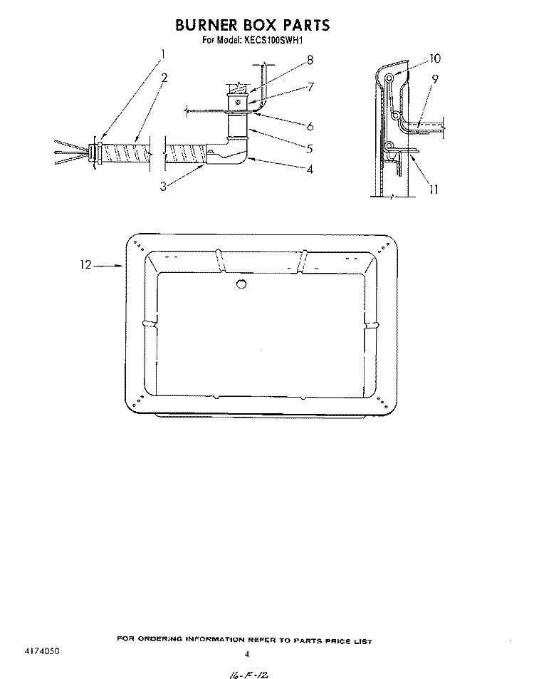 SECTION Diagram and Parts List for KECS100SWH1  KitchenAid Cooktop