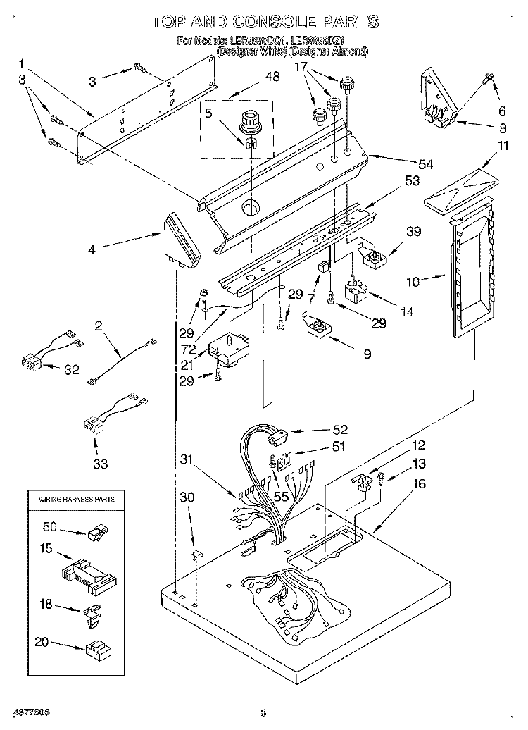 SECTION Diagram and Parts List for LER8858DQ1  Whirlpool Dryer