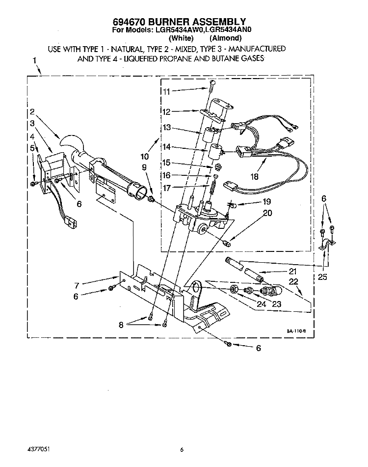 SECTION Diagram and Parts List for LGR5434AW0  Whirlpool Dryer