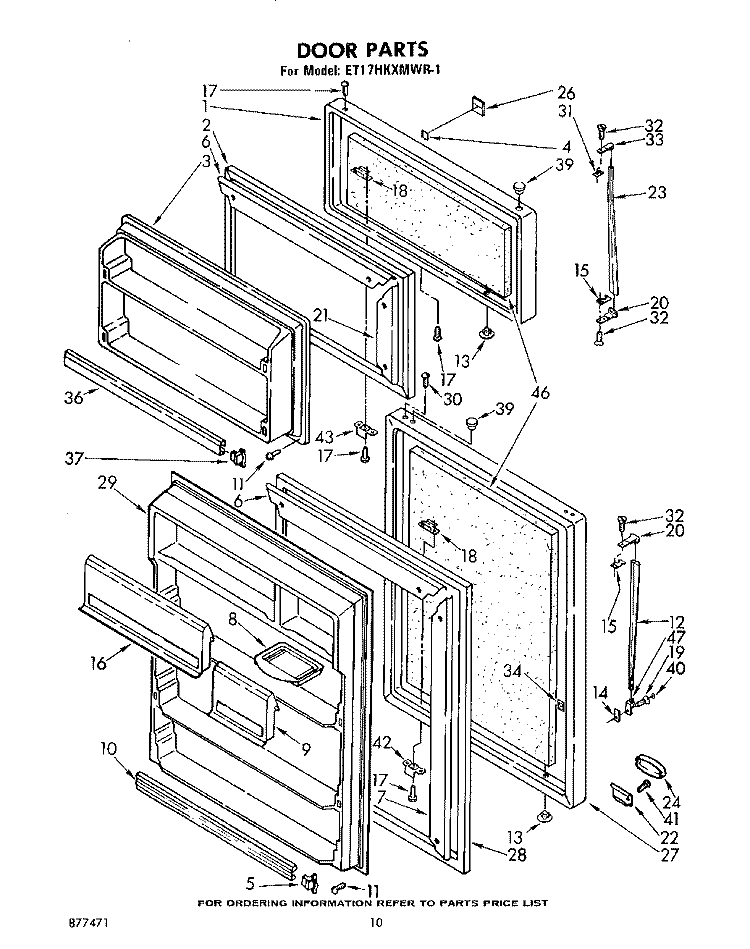 DOOR, LIT/OPTIONAL Diagram and Parts List for ET17HKXMWR1  Whirlpool Refrigerator