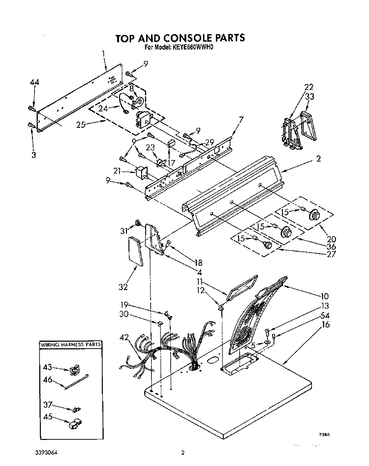 SECTION Diagram and Parts List for KEYE660WWH0  KitchenAid Dryer