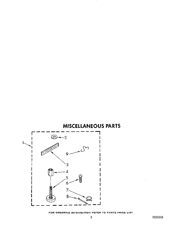 MISCELLANEOUS Diagram and Parts List for LA5300XTN1  Whirlpool Washer
