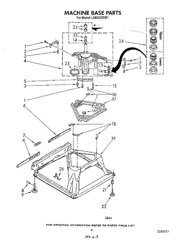 MACHINE BASE Diagram and Parts List for LA6053XSW1  Whirlpool Washer