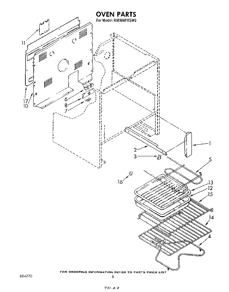 OVEN (CONTINUED) Diagram and Parts List for RM988PXSW0  Whirlpool Microwave Oven Combo