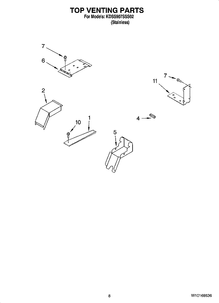 TOP VENTING PARTS Diagram and Parts List for KDSS907SSS02  KitchenAid Range