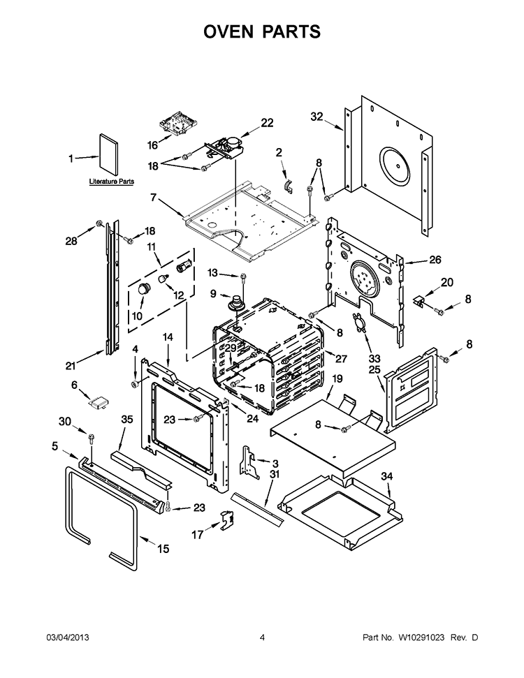 OVEN PARTS Diagram and Parts List for IBS550PWS00  Whirlpool Wall Oven