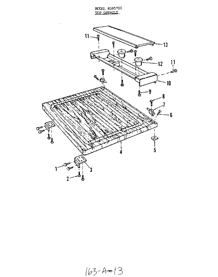 TOP Diagram and Parts List for 8595W00  Roper Dishwasher