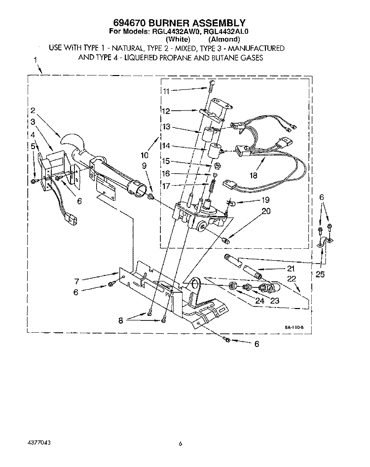SECTION Diagram and Parts List for RGL4432AW0  Roper Dryer