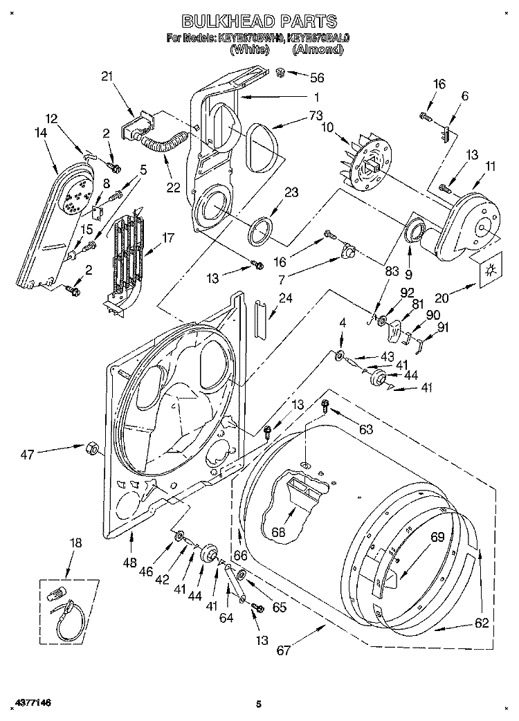 SECTION Diagram and Parts List for KEYE670BAL0  KitchenAid Dryer