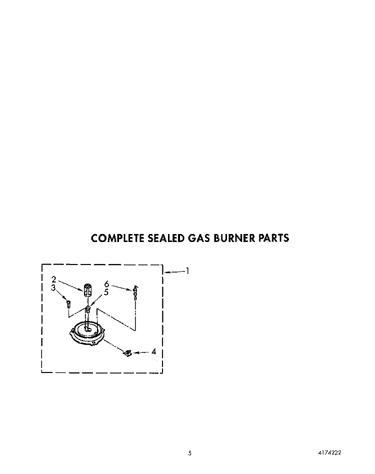 COMPLETE SEALED GAS BURNER Diagram and Parts List for KGCT305TAL2  KitchenAid Cooktop