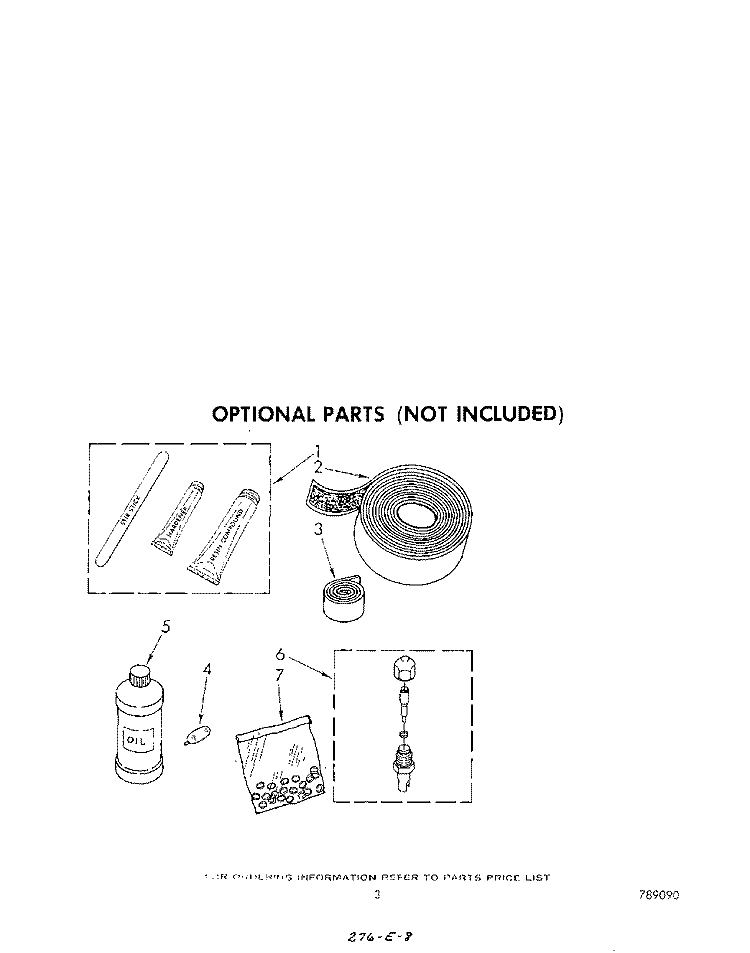 LIT/OPTIONAL Diagram and Parts List for AC0062XR0  Whirlpool Air Conditioner