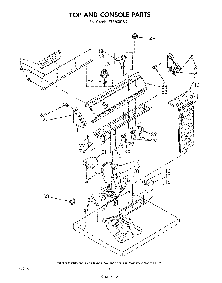 SECTION Diagram and Parts List for LE6880XSW0  Whirlpool Dryer