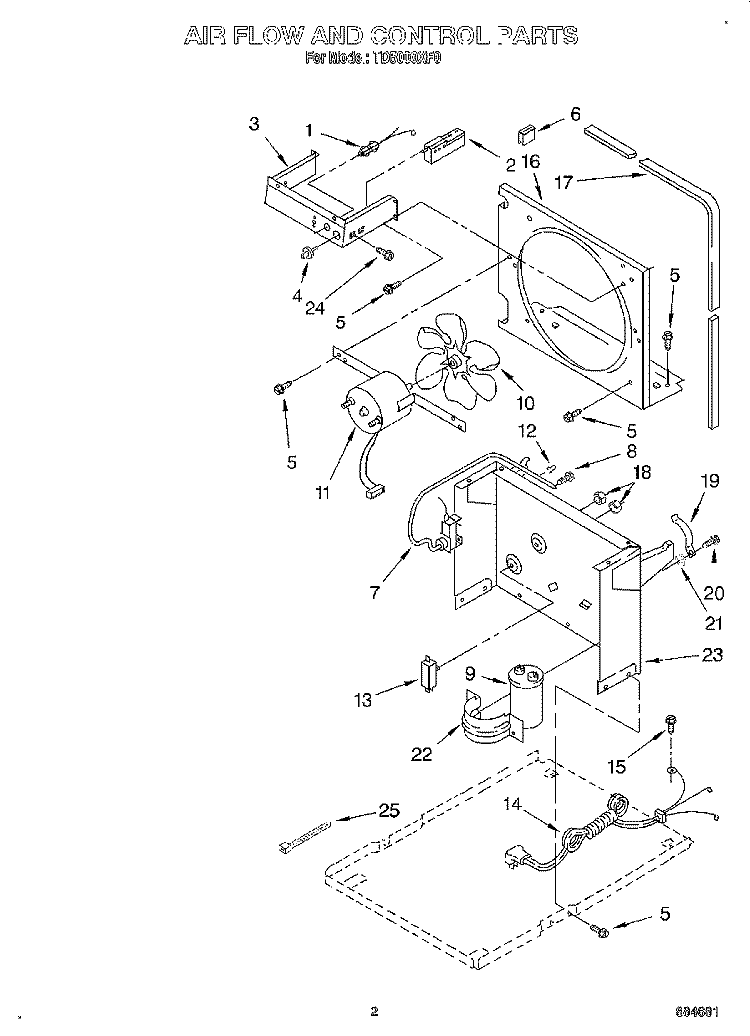 SECTION Diagram and Parts List for TD5000XF0  Whirlpool Dehumidifier