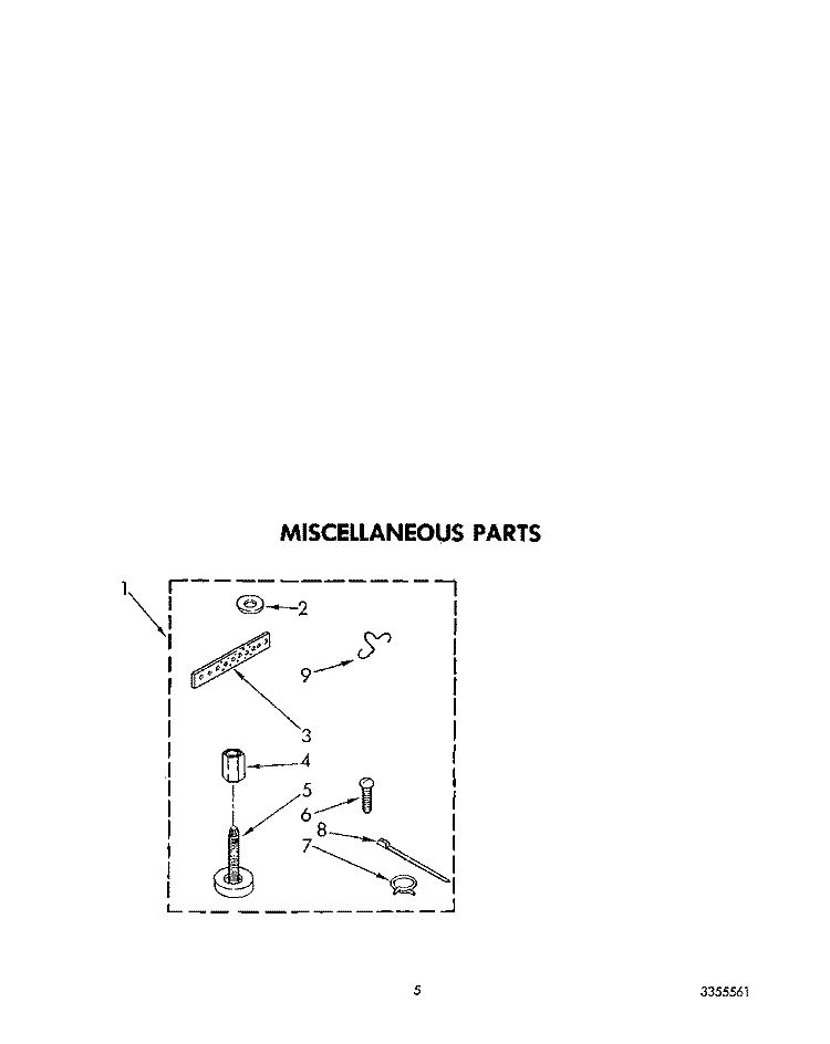 MISCELLANEOUS Diagram and Parts List for LA5550XPW8  Whirlpool Washer
