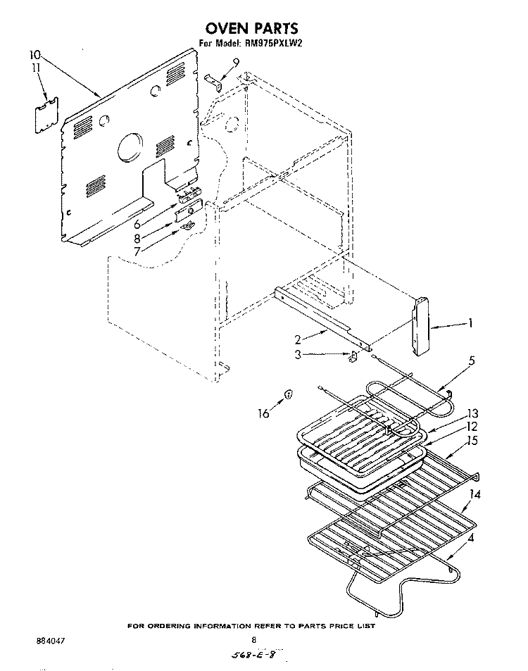 OVEN (CONTINUED) Diagram and Parts List for RM975PXLW2  Whirlpool Microwave Oven Combo