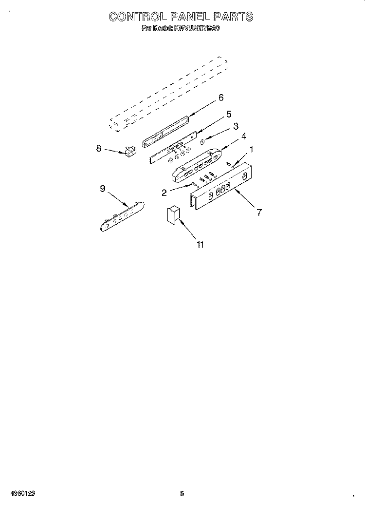 SECTION Diagram and Parts List for KWVU265YBA0  KitchenAid Range Hood