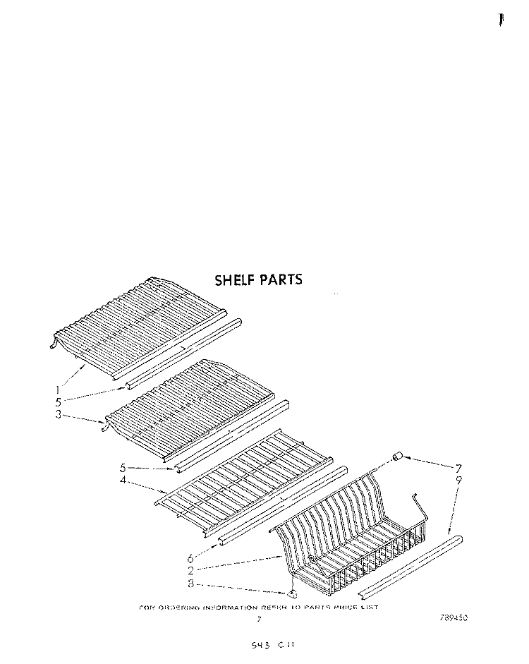 SHELF Diagram and Parts List for EV15HKXRW3  Whirlpool Freezer