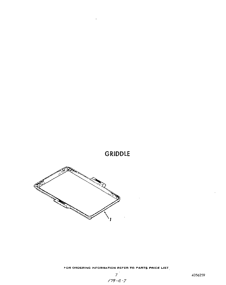 GRIDDLE Diagram and Parts List for F4558L1  Roper Range