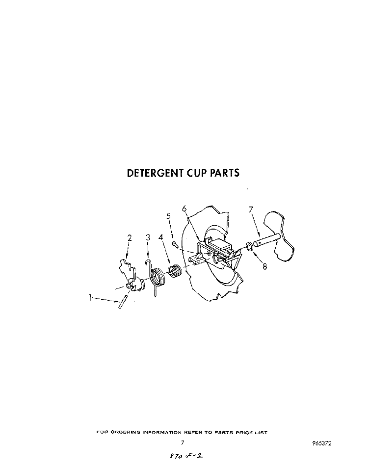 DETERGENT CUP Diagram and Parts List for DU1800XT1  Whirlpool Dishwasher