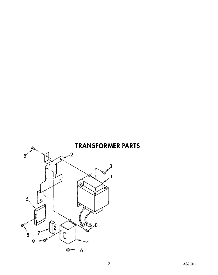 TRANSFORMER Diagram and Parts List for 6ED22RQXWW00  Whirlpool Refrigerator