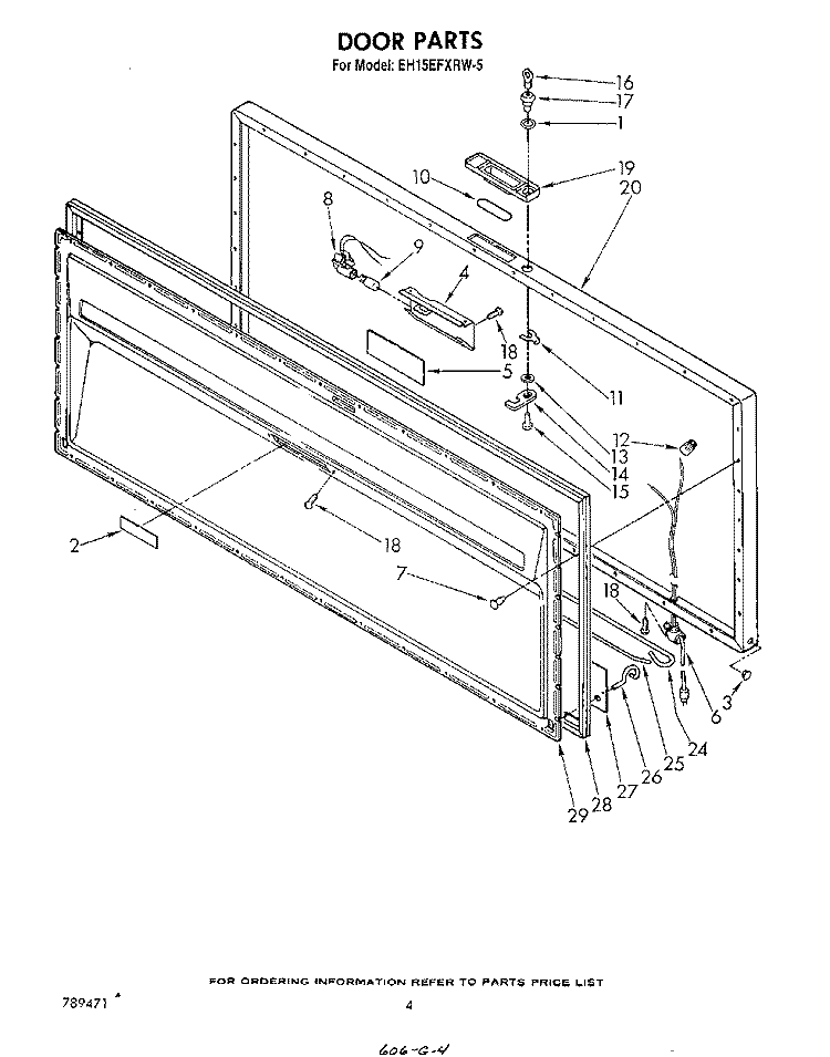 SECTION Diagram and Parts List for EH15EFXRW5  Whirlpool Freezer
