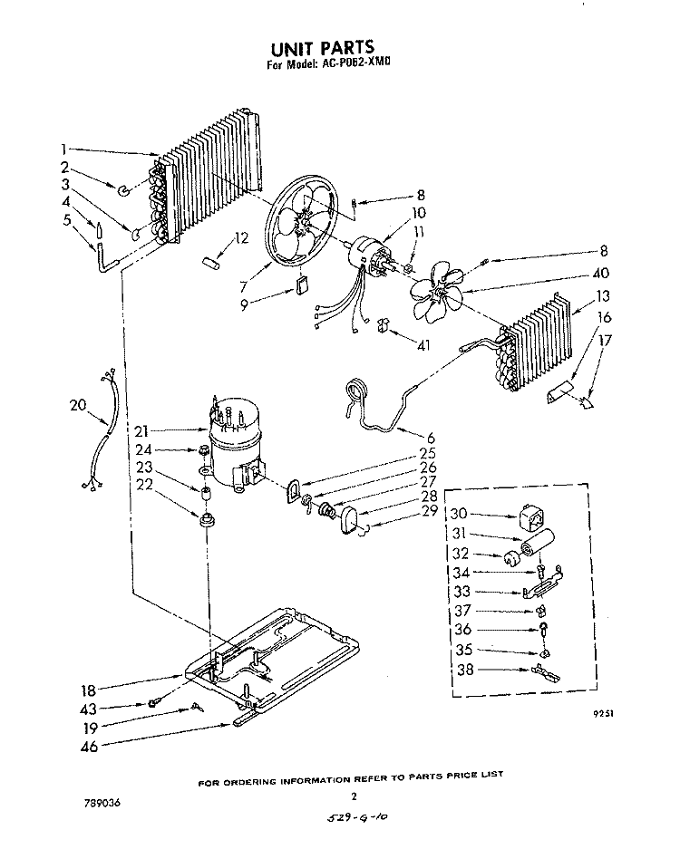UNIT PARTS Diagram and Parts List for ACP062XM0  Whirlpool Air Conditioner