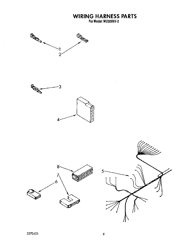 SECTION Diagram and Parts List for WU3006V2  Roper Dishwasher