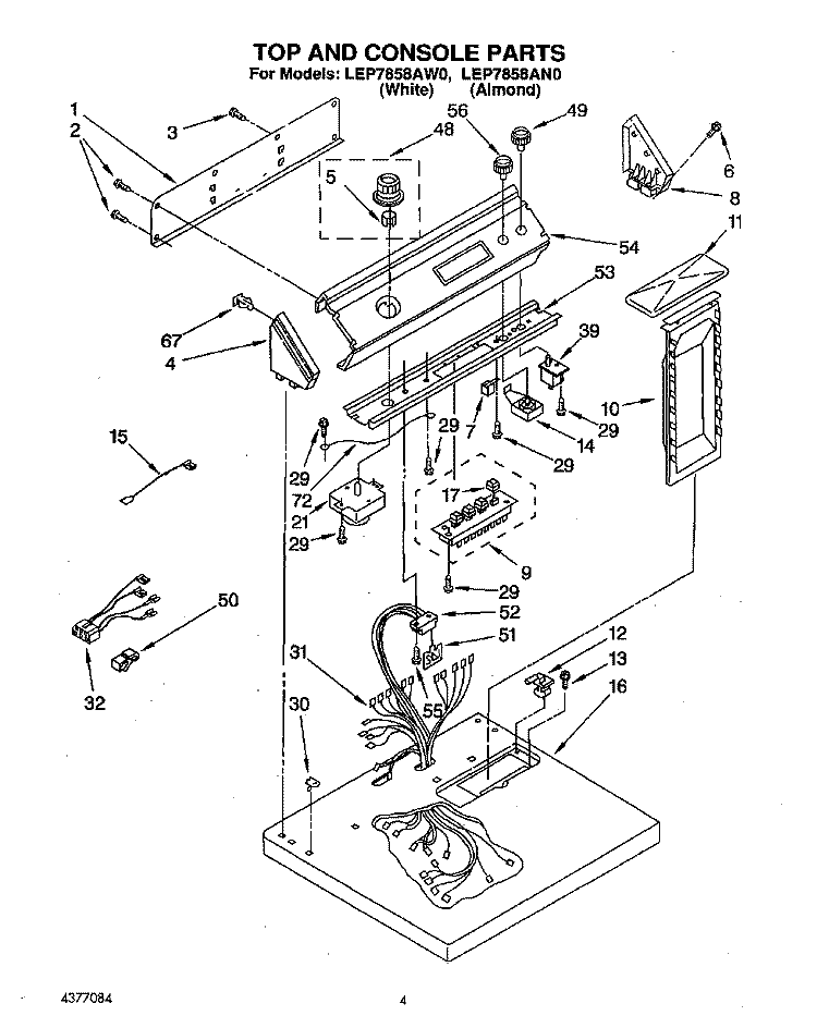 SECTION Diagram and Parts List for LEP7858AW0  Whirlpool Dryer