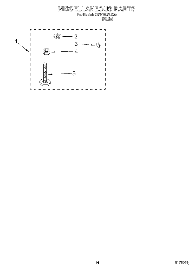 MISCELLANEOUS, OPTIONAL Diagram and Parts List for CAWB427JQ0  Crosley Washer