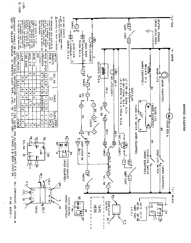 WIRING DIAGRAM Diagram and Parts List for 2384W3A  Roper Range