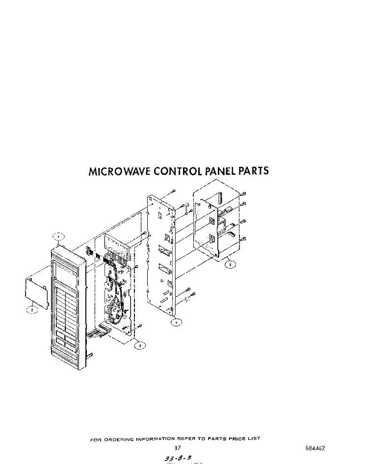 MICROWAVE CONTROL PANEL Diagram and Parts List for KEMS376TBL1  KitchenAid Microwave Oven Combo