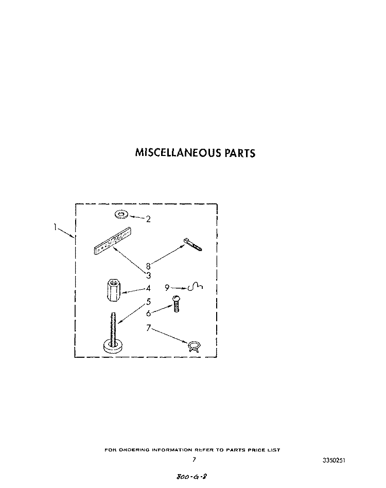 MISCELLANEOUS Diagram and Parts List for LA6010XTM0  Whirlpool Washer