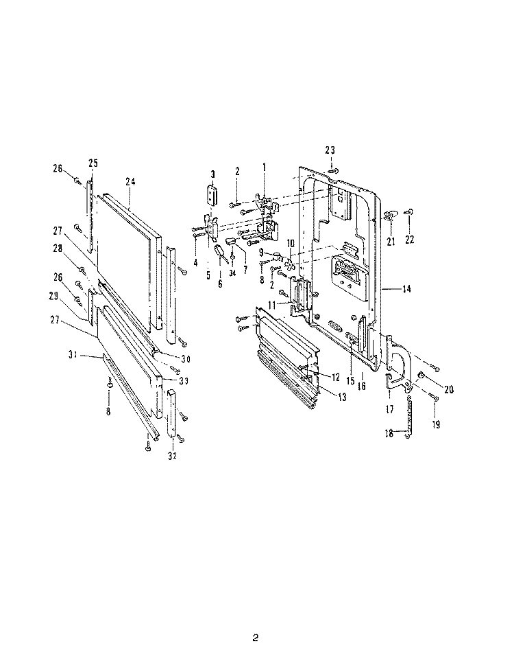 TUB Diagram and Parts List for 8518L40  Roper Dishwasher