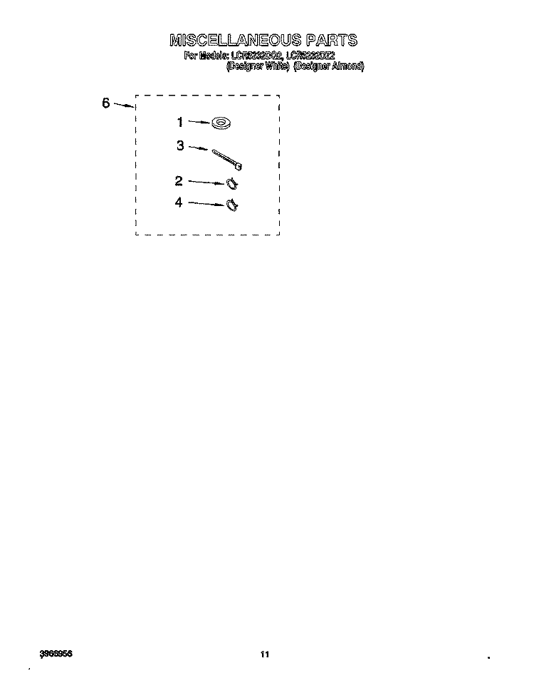 MISCELLANEOUS, LIT/OPTIONAL Diagram and Parts List for LCR5232DQ2  Whirlpool Washer