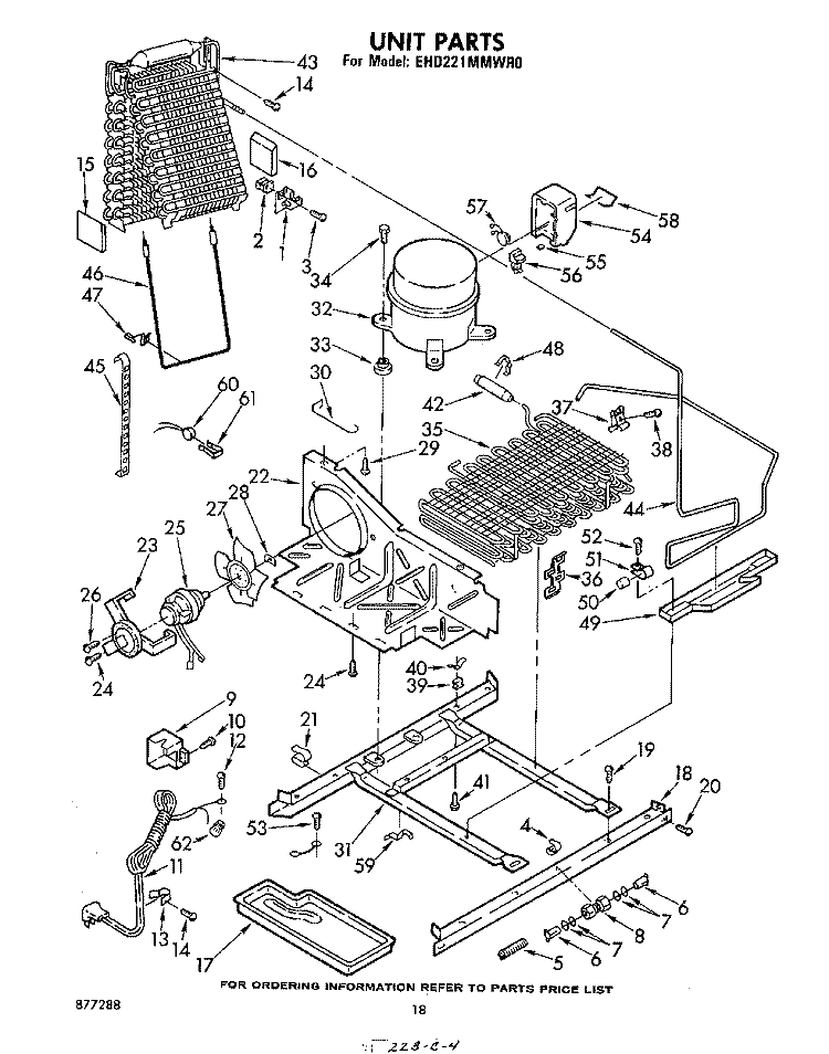 UNIT Diagram and Parts List for EHD221MMWR0  Whirlpool Refrigerator